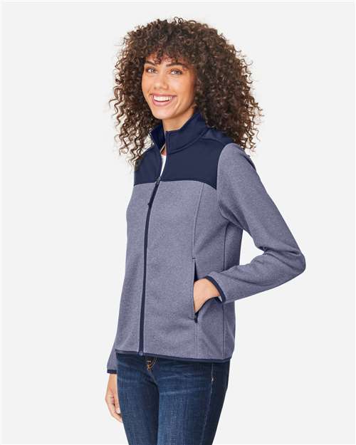 CORE365 Women's Venture Heathered Stripe Hybrid Jacket CE74W