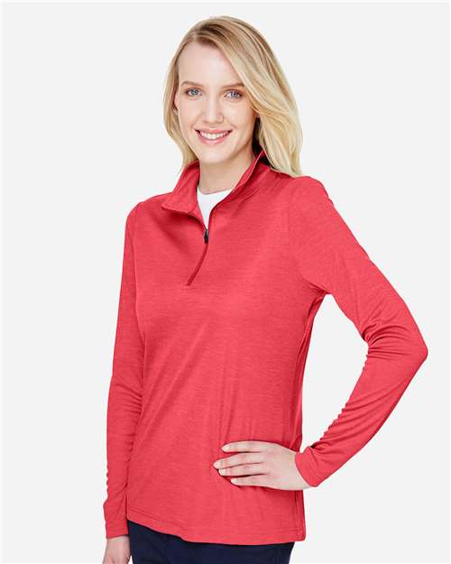 Team 365 Women's Zone Sonic Heather Performance Quarter-Zip Pullover TT31HW