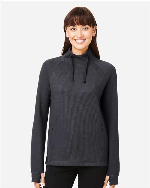 North End Women's Rhythm Waffle Cross-Neck Pullover NE200W