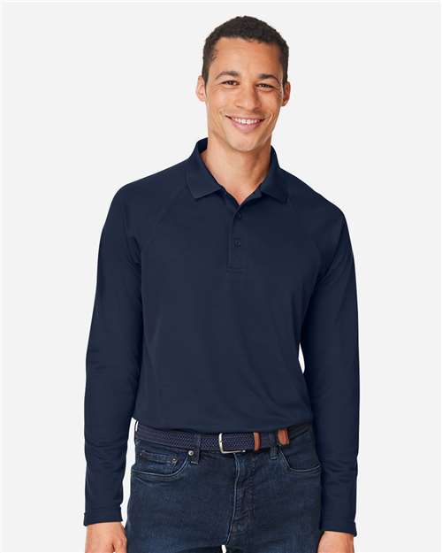 Harriton Men's Charge Snag and Soil Protect Long Sleeve Polo M208L