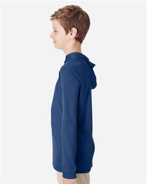 Team 365 Youth Zone Performance Hooded Long Sleeve T-Shirt TT41Y