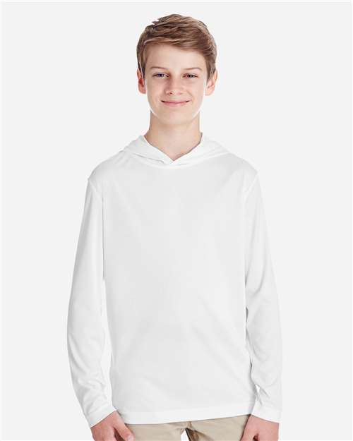 Team 365 Youth Zone Performance Hooded Long Sleeve T-Shirt TT41Y