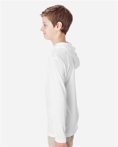 Team 365 Youth Zone Performance Hooded Long Sleeve T-Shirt TT41Y