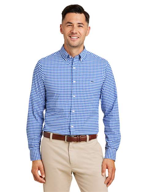 vineyard vines Men's On-The-Go Nylon Gingham Shirt W012060
