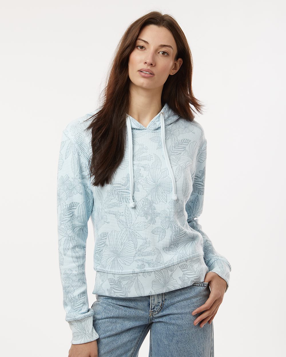 MV Sport Women's Maddie Floral Print Hooded Sweatshirt W24105