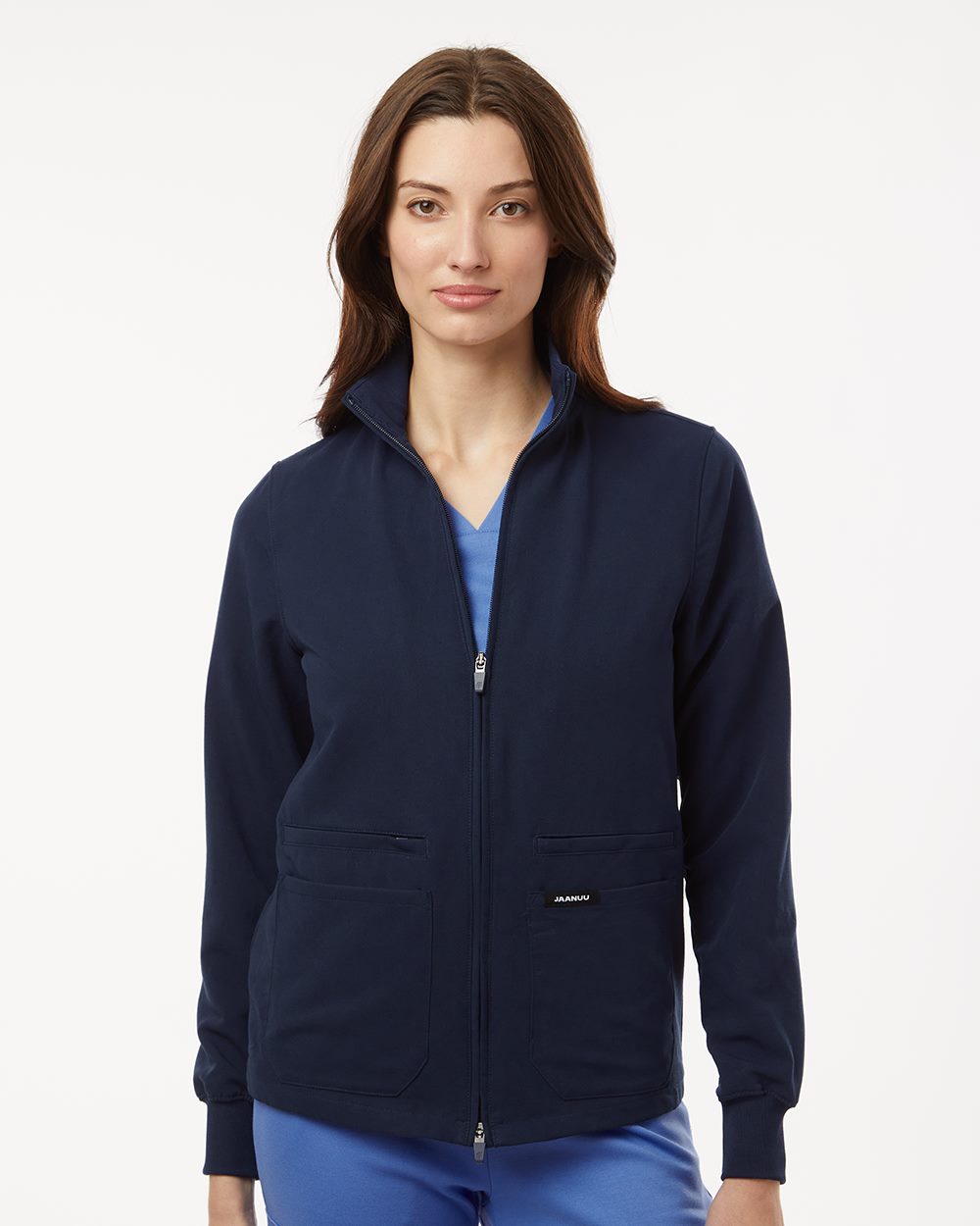 Jaanuu Women's Ceri Essential Full-Zip 6-Pocket Scrub Jacket W60001