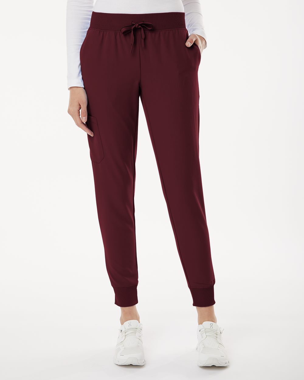 Jaanuu Women's Petite Sizes Silex Knit-Waist Scrub Joggers W20003P