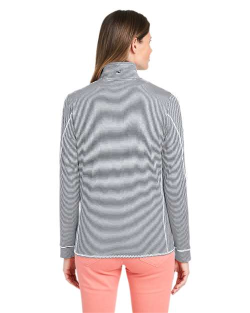 vineyard vines Women's Microstripe Sankaty Half-Zip Pullover K002521