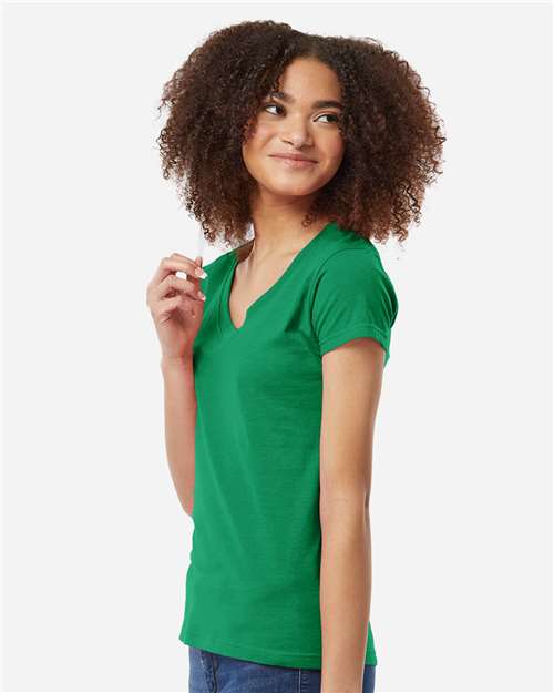 Tultex Women's Fine Jersey V-Neck T-Shirt 214