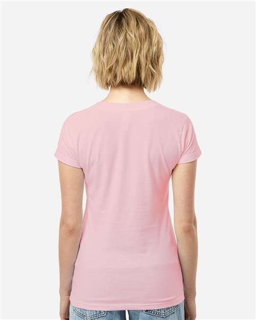 Tultex Women's Fine Jersey V-Neck T-Shirt 214