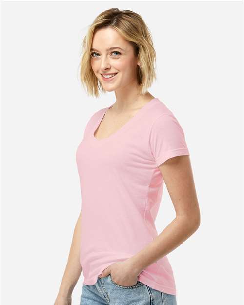 Tultex Women's Fine Jersey V-Neck T-Shirt 214