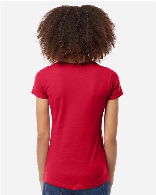 Tultex Women's Fine Jersey V-Neck T-Shirt 214