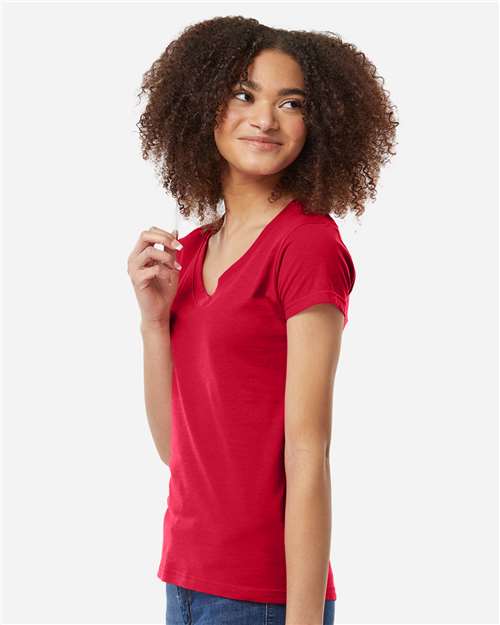 Tultex Women's Fine Jersey V-Neck T-Shirt 214