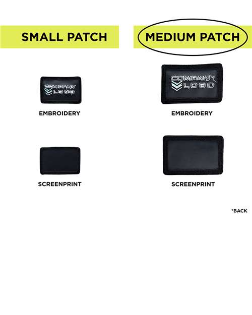 MERET Medium Blank Black Patch - Qty 10 MPBK10