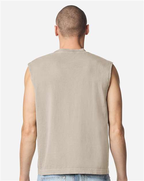 American Apparel Unisex Heavyweight Cotton Garment-Dyed Boxy Muscle Tee 207GD