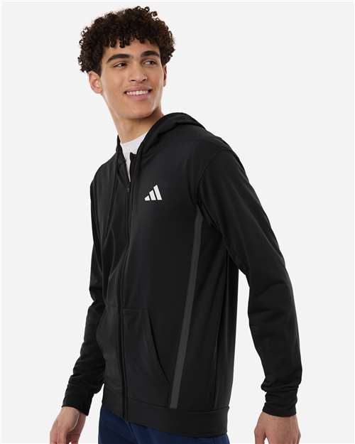 Adidas Men's Game & Go Fleece Full-Zip Hooded Sweatshirt AT208