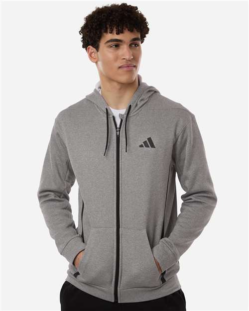 Adidas Men's Game & Go Fleece Full-Zip Hooded Sweatshirt AT208