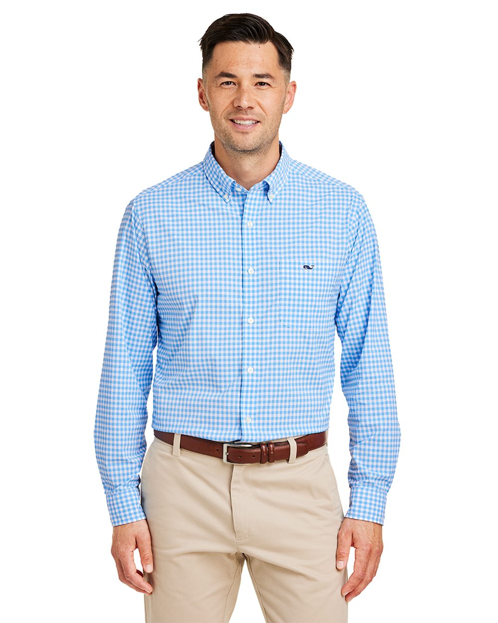 vineyard vines Men's On-The-Go Nylon Gingham Shirt W012060