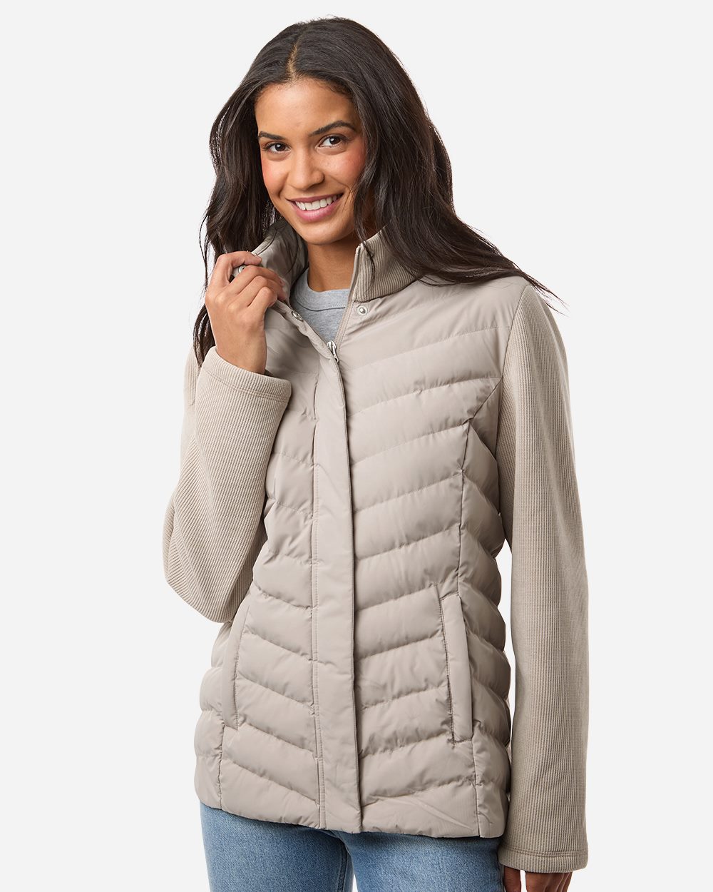 Weatherproof Women's Mixed Media Chevron Jacket W26719