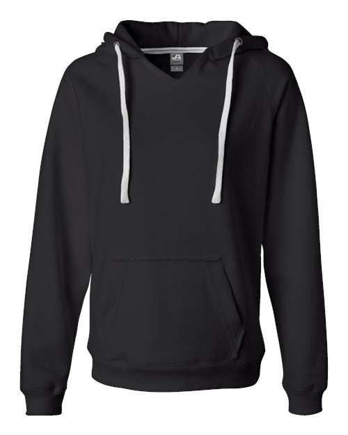 J. America Women's Sueded V-Neck Hooded Sweatshirt 8836