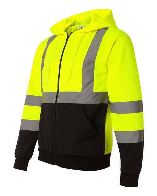 Kishigo Unisex Hi-Vis Full-Zip Hooded Sweatshirt JS102-103