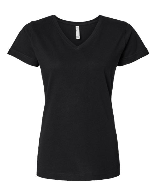 LAT Women's Fine Jersey V-Neck Tee 3507