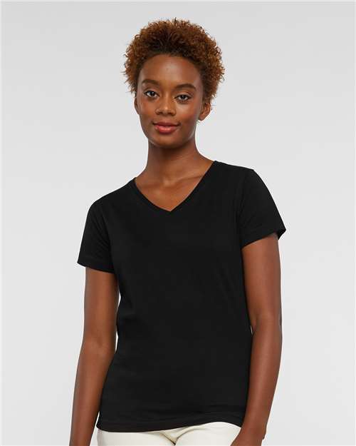 LAT Women's Fine Jersey V-Neck Tee 3507