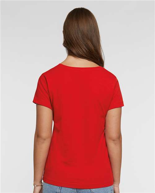 LAT Women's Fine Jersey V-Neck Tee 3507