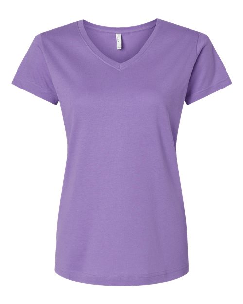 LAT Women's Fine Jersey V-Neck Tee 3507