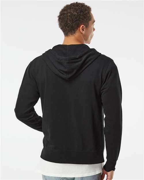 Independent Trading Co. Unisex Heathered French Terry Full-Zip Hooded Sweatshirt PRM90HTZ