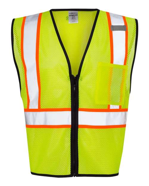 Kishigo Unisex Economy Contrasting Vest with Zippered Front 1527-1528