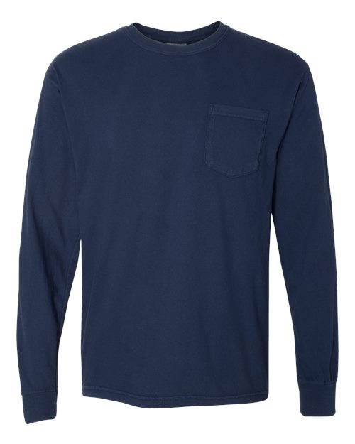 Comfort Colors Unisex Garment-Dyed Heavyweight Long Sleeve Pocket T-Shirt 4410