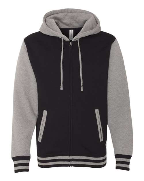 Independent Trading Co. Unisex Heavyweight Varsity Full-Zip Hooded Sweatshirt IND45UVZ