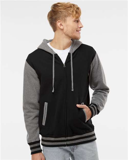Independent Trading Co. Unisex Heavyweight Varsity Full-Zip Hooded Sweatshirt IND45UVZ