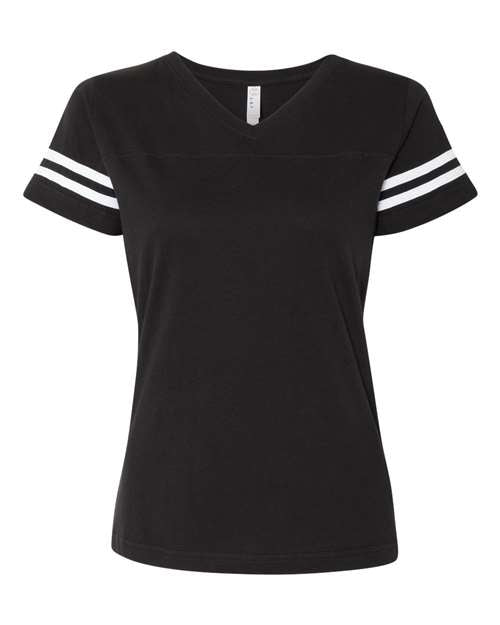 LAT Women's Football V-Neck Fine Jersey Tee 3537