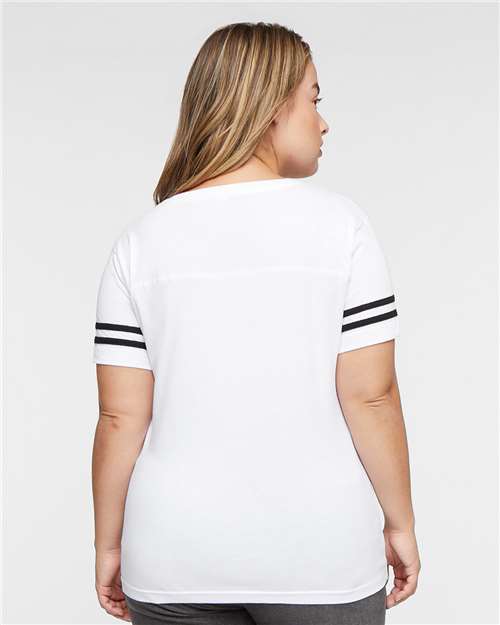 LAT Women's Football V-Neck Fine Jersey Tee 3537