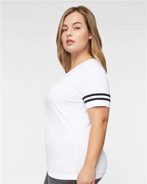 LAT Women's Football V-Neck Fine Jersey Tee 3537