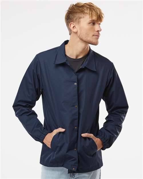 Independent Trading Co. Men's Water-Resistant Windbreaker Coach’s Jacket EXP99CNB
