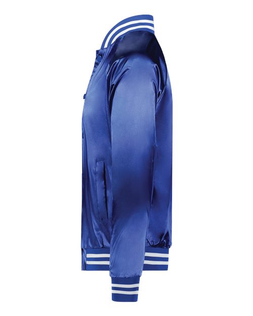 Augusta Sportswear Unisex Satin Baseball Jacket Striped Trim 3610