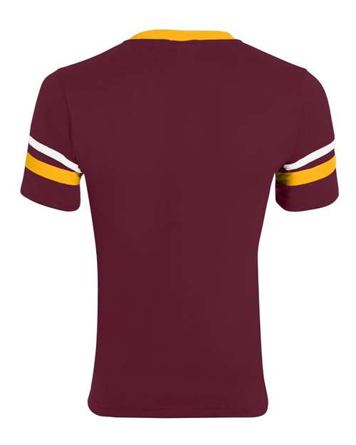 Augusta Sportswear V-Neck Jersey with Striped Sleeves 360