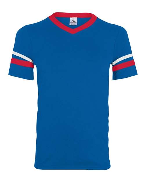 Augusta Sportswear V-Neck Jersey with Striped Sleeves 360