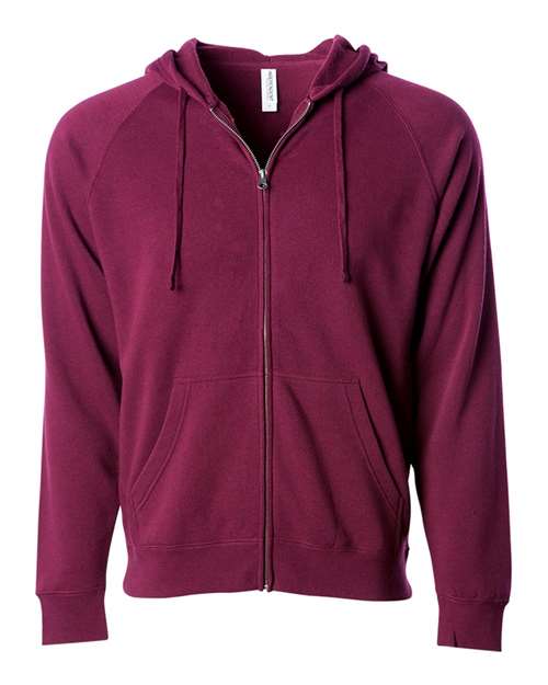 Independent Trading Co. Unisex Special Blend Raglan Full-Zip Hooded Sweatshirt PRM33SBZ