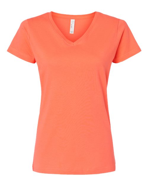 LAT Women's Fine Jersey V-Neck Tee 3507
