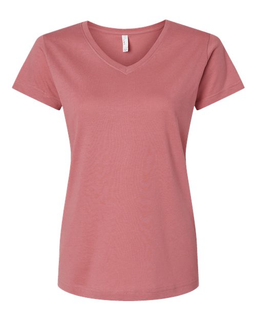 LAT Women's Fine Jersey V-Neck Tee 3507