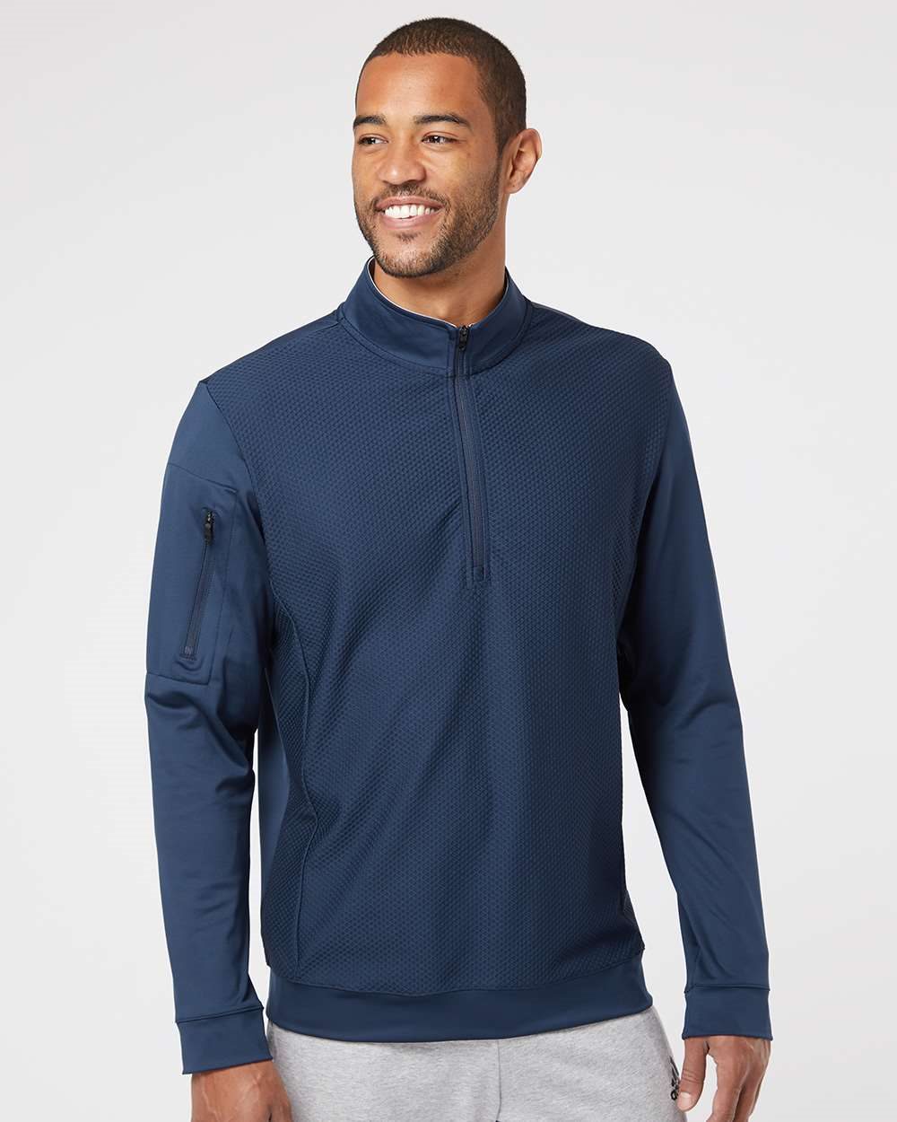 Adidas Men's Textured Quarter-Zip Pullover A295