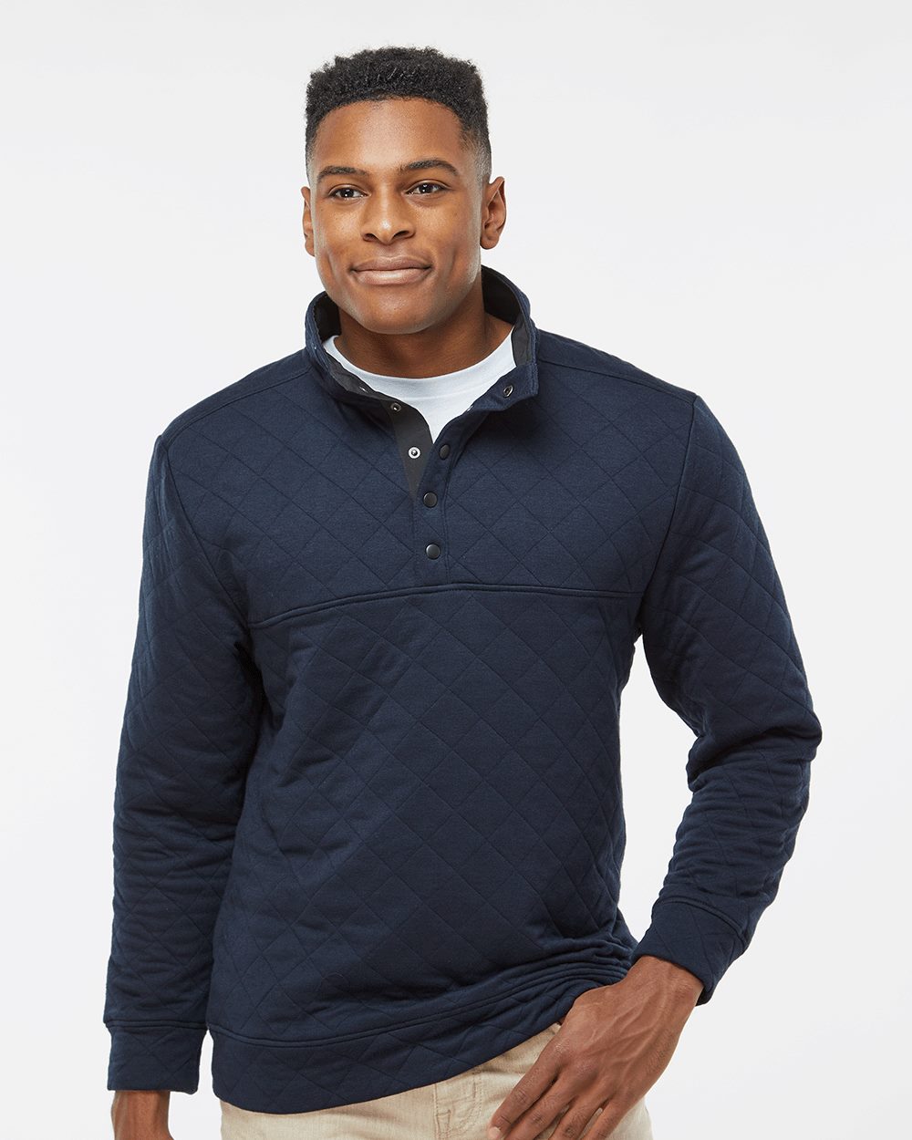 J. America Men's Quilted Half-Snap Pullover 8890