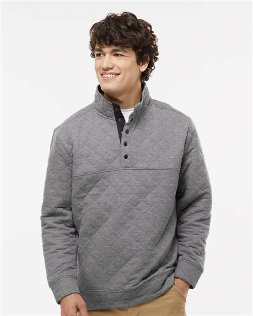 J. America Men's Quilted Half-Snap Pullover 8890