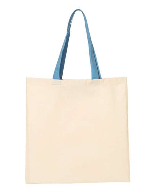 Q-Tees Economical Tote with Contrast-Color Handles QTB6000