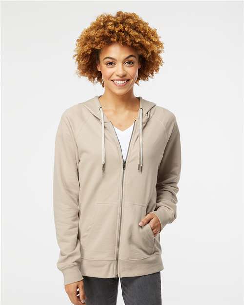 Independent Trading Co. Unisex Icon Lightweight Loopback Terry Full-Zip Hooded Sweatshirt SS1000Z