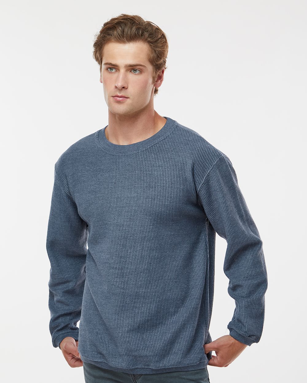 MV Sport Unisex Corded Crewneck Sweatshirt 19179